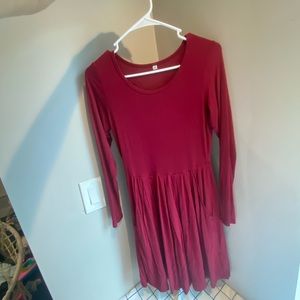 Red Dress with Pockets Women